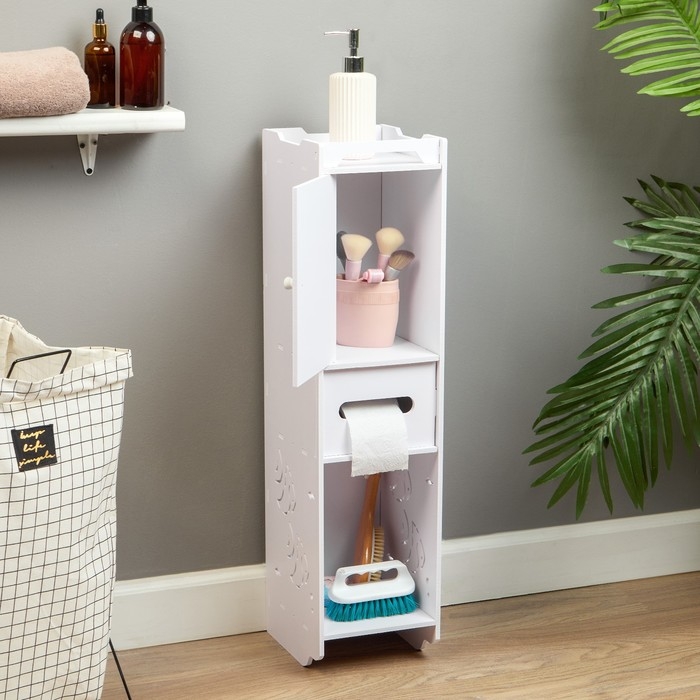 Пенал для ванной комнаты, напольный, 20 х 24 х 80 см, пластик