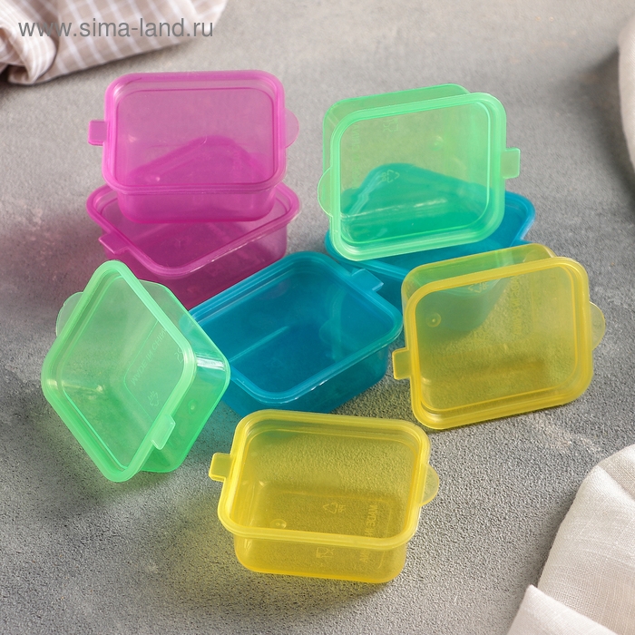 Набор ланч - боксов пластиковых &laquo;Лето&raquo;, 8 шт, 45 мл, цвет МИКС