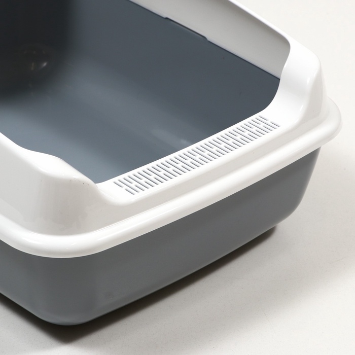 Лоток для кошек без сетки 50,5 х 39 х 23 см, серый