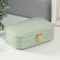 Шкатулка кожзам для украшений "Эмори" зелёная 15х10х4,5 см Шкатулка кожзам для украшений "Эмори" зелёная 15х10х4,5 см