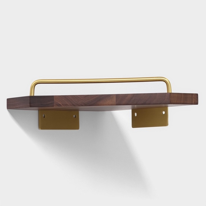 Полка настенная St&ouml;lz H&ouml;lzern Premiere, ореховое дерево, алюминий