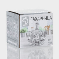 Сахарница стеклянная Доляна &laquo;Гранатовый браслет&raquo;, 180 мл, 8,5&times;10 см