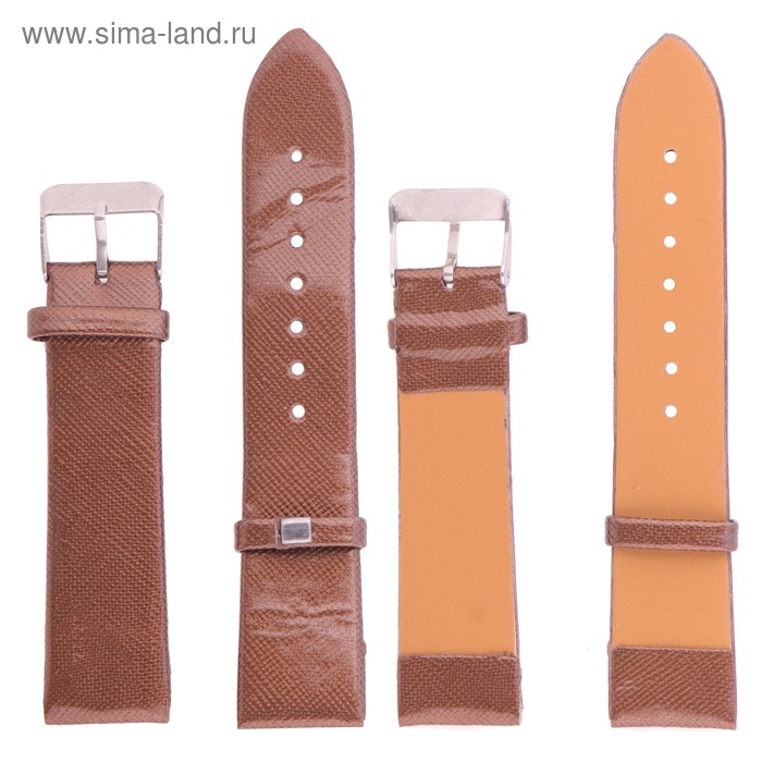 Ремешок для часов "Соломон", 20 мм, экокожа, l-15 см, св. коричневый