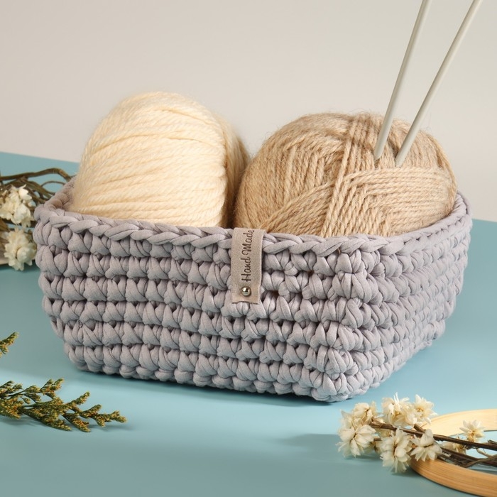 Бирка с кнопкой &laquo;Hand made&raquo;, 8 &times; 1,5 см, 10 шт, цвет серый