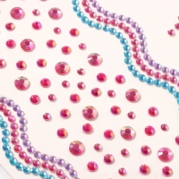 Наклейка пластик стразы "Река" розовая22,5х11,5 см Наклейка пластик стразы "Река" розовая22,5х11,5 см