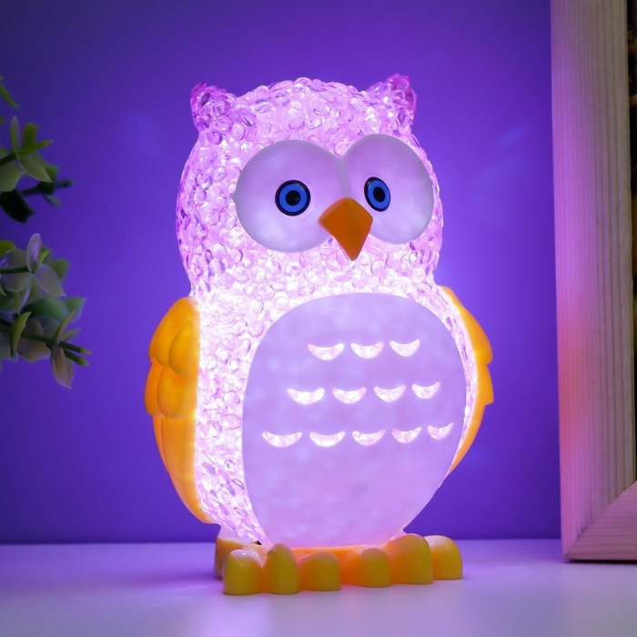 Ночник Ночник "Филин" LED RGB от батареек 3хLR44 МИКС 6х7х10см RISALUX