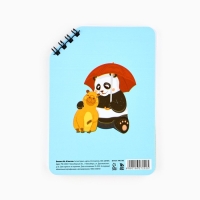 Блокнот А6, 40 листов на скошенном гребне. Белые листы. &laquo;Панда&raquo;