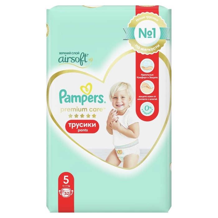 Подгузники-трусики Pampers Premium Care, 12-17 кг, 52 шт. Подгузники-трусики Pampers Premium Care, 12-17 кг, 52 шт.
