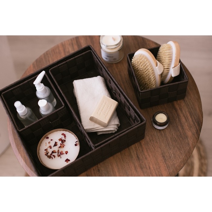 Корзины для хранения LaDо́m, 4 шт, ручное плетение, цвет коричневый