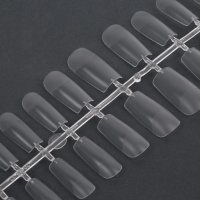 Гелевые типсы для наращивания ногтей, 240 шт, форма мягкий квадрат, полное матовое покрытие, в контейнере, цвет прозрачный Гелевые типсы для наращивания ногтей, 240 шт, форма мягкий квадрат, полное матовое покрытие, в контейнере, цвет прозрачный