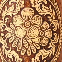 Туес "Цветочки", круглый, береста