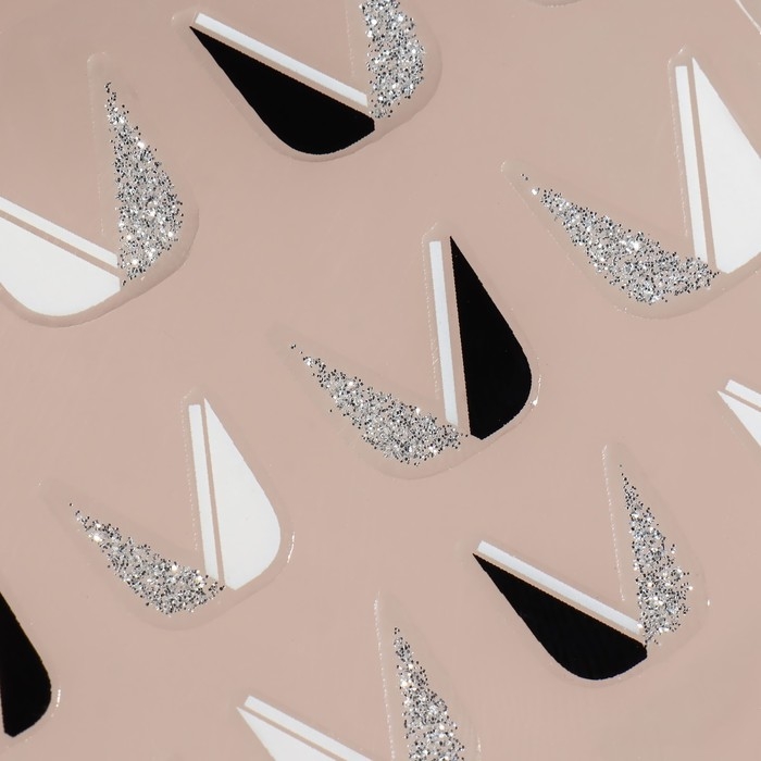 Наклейки для ногтей «FRENCH», цвет белый/серебристый/чёрный Наклейки для ногтей «FRENCH», цвет белый/серебристый/чёрный