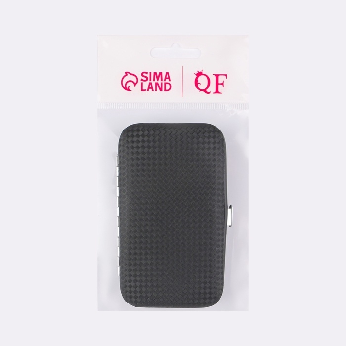 Набор маникюрный, 5 предметов, в футляре, цвет чёрный Набор маникюрный, 5 предметов, в футляре, цвет чёрный