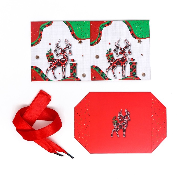 Новый год. Коробка Самосборная "Новогодняя" 10 х 10 х 10 см