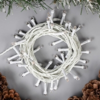 Гирлянда «Нить» 5 м, IP20, белая нить, 50 LED, свечение тёплое белое, 8 режимов, 220 В Гирлянда «Нить» 5 м, IP20, белая нить, 50 LED, свечение тёплое белое, 8 режимов, 220 В