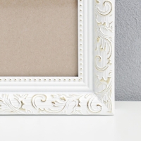 Фоторамка пластик 40х60 см, золото с белым (пластиковый экран)