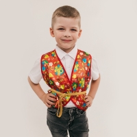 Карнавальная жилетка «Иванушка» с поясом 100 см, р. 98-110 см, цвет красный Карнавальная жилетка «Иванушка» с поясом 100 см, р. 98-110 см, цвет красный