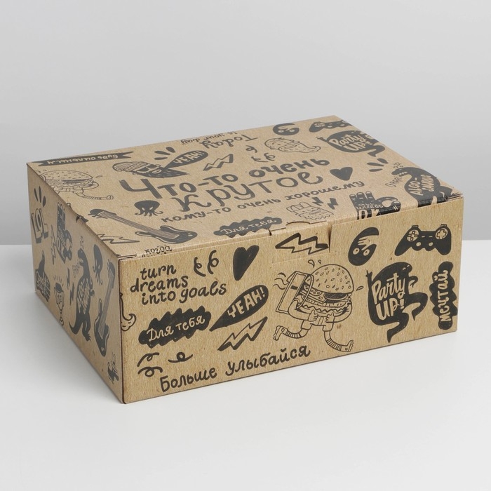 Коробка‒пенал, упаковка подарочная, &laquo;Что-то очень крутое&raquo;, 30 х 23 х 12 см