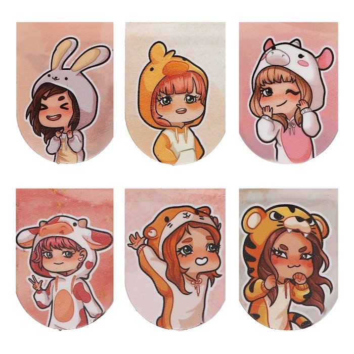 Магнитные закладки 6 штук Магнитные закладки 6 штук "Будь собой"