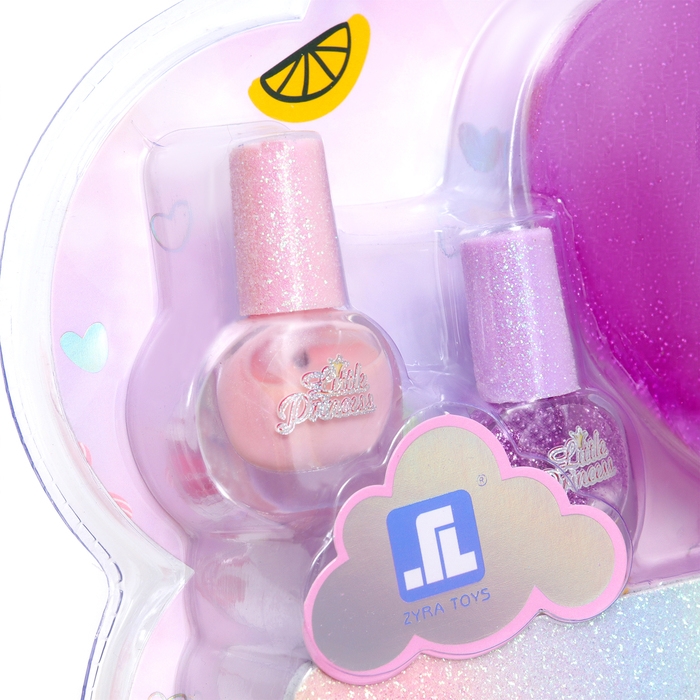 Набор косметики для девочки, с фиолетовым зеркалом Набор косметики для девочки, с фиолетовым зеркалом