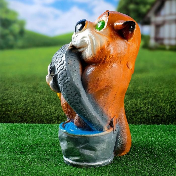 Садовая фигура Садовая фигура "Кот рыбак средний" 41х23х18см