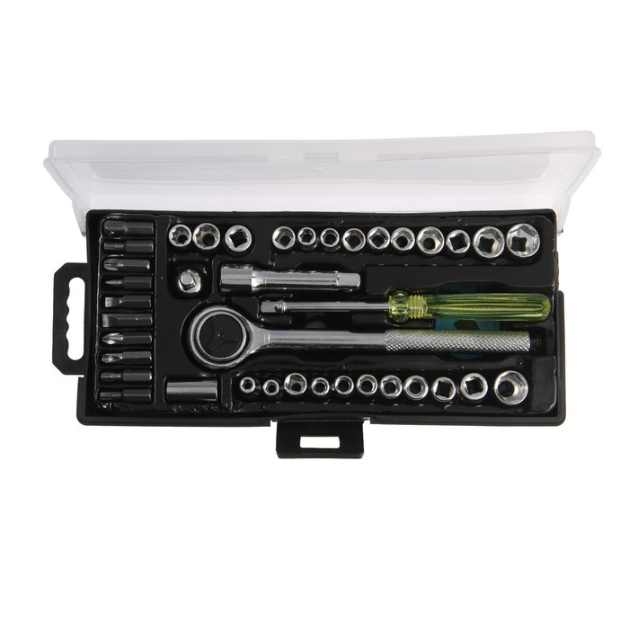 Набор инструментов в кейсе ТУНДРА, универсальный, 1/4 Набор инструментов в кейсе ТУНДРА, универсальный, 1/4" и 3/8", 40 предметов