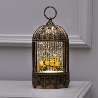 Светодиодная фигура &laquo;Фонарь с зарянками&raquo; 13 &times; 25.5 &times; 8 см, пластик, батарейки ААх3 (не в комплекте), USB, свечение тёплое белое