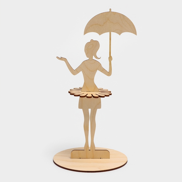 Салфетница деревянная &laquo;Девушка с зонтиком&raquo;, 25&times;13&times;13 см