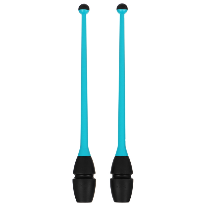 Булавы для художественной гимнастики вставляющиеся INDIGO, 41 см, цвет голубой/чёрный
