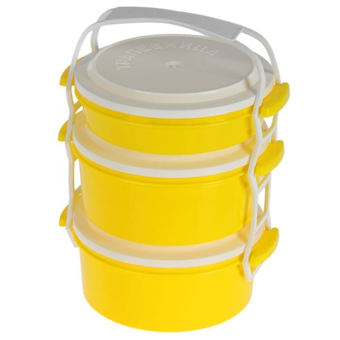 Набор пищевых контейнеров &laquo;Трапезница&raquo;, 3 шт: 0,6 л,1 л, 1 л, цвет микс