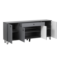 Комод Оливия, 2000х426х830, Графит/Графит Софт МДФ Комод Оливия, 2000х426х830, Графит/Графит Софт МДФ