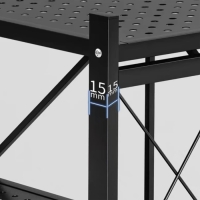 Стеллаж складной на колесах, 5 полок, 72&times;36&times;162,5см, цвет чёрный матовый