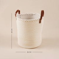 Корзина для белья плетеная круглая SL Home Cotton, хлопок, 35&times;40 см