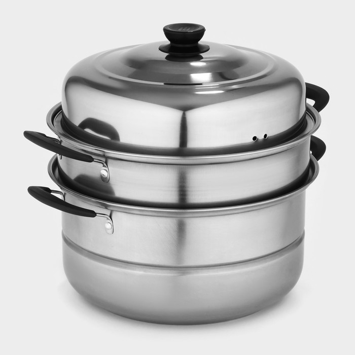 Пароварка из нержавеющей стали «Дари», d=26 см, 2 уровня Пароварка из нержавеющей стали «Дари», d=26 см, 2 уровня