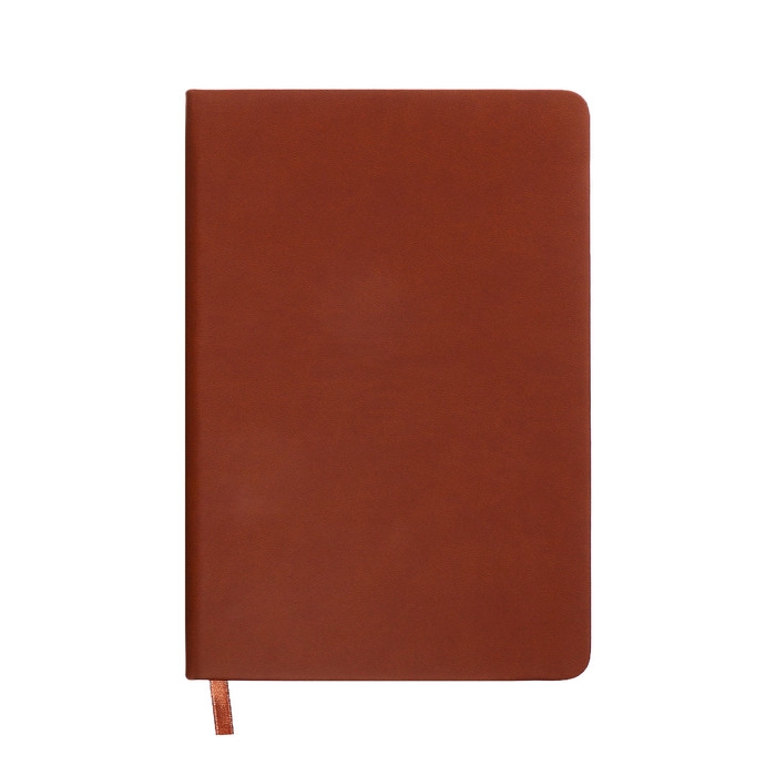 Ежедневник недатированный A5, 140л, клетка, кожзам, на резинке, черный срез, Коричневый Ежедневник недатированный A5, 140л, клетка, кожзам, на резинке, черный срез, Коричневый