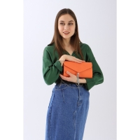 Сумка-клатч на клапане, цвет оранжевый Сумка-клатч на клапане, цвет оранжевый