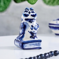 Сувенир &laquo;Сова на книгах&raquo;, 8 см, гжель