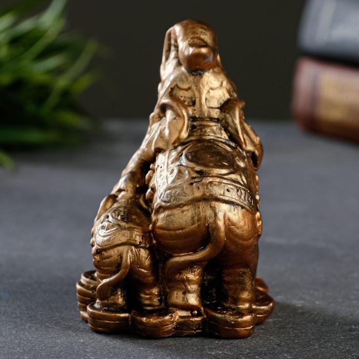 Фигура Фигура "Слон со слоненком на деньгах" бронза, 7х10х6см