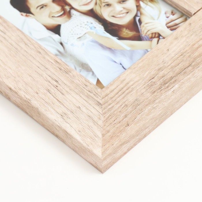 Фоторамка дерево, стекло на 3 фото 10х15 см Фоторамка дерево, стекло на 3 фото 10х15 см "Рустик" серая 39х22 см