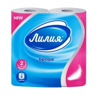 Туалетная бумага «Лилия», 2 слоя, 4 рулона, белый цвет Туалетная бумага «Лилия», 2 слоя, 4 рулона, белый цвет