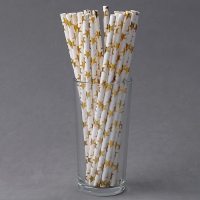 Трубочки для коктейля &laquo;Золотые звёзды&raquo;, набор 25 шт.