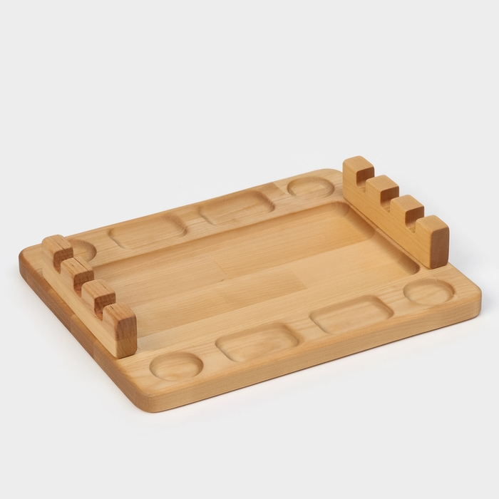 Доска для подачи шашлыка Adelica &laquo;3 шампура&raquo;, 30&times;24&times;1,8 см, массив берёзы