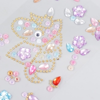 Наклейка пластик стразы "Единорожка" МИКС 19х9 см