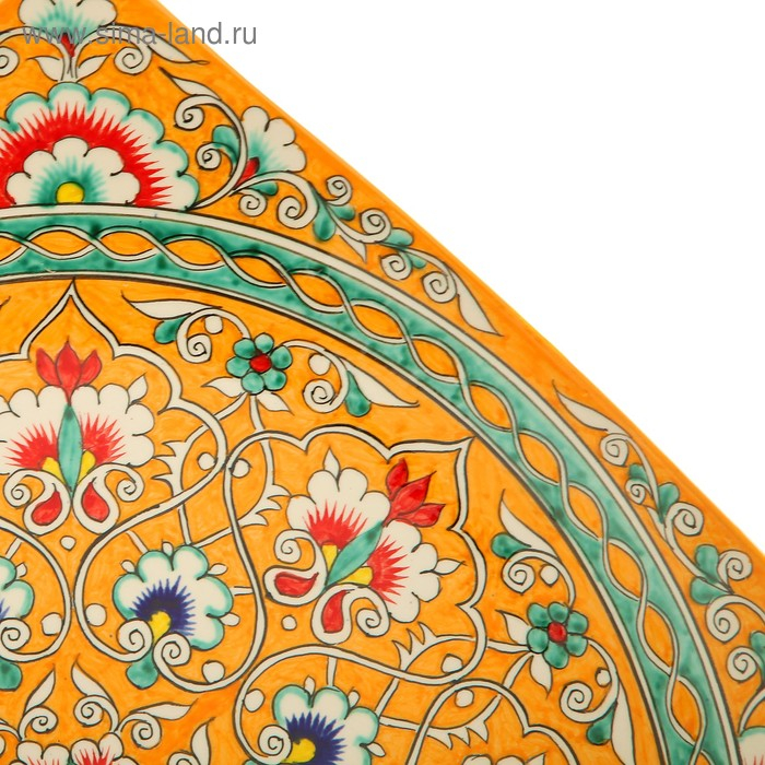 Ляган Риштанская Керамика Ляган Риштанская Керамика "Узоры", 32 см, квадратный, синий микс