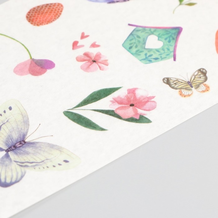 Наклейка бумага Наклейка бумага "Бабочки в саду" набор 6 листов 18,6х10 см