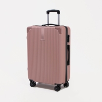 Чемодан большой 85 л (L), отдел на молнии, кодовый замок, цвет розовый