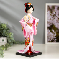Кукла коллекционная "Японка в розовом кимоно с опахало" 25х9,5х9,5 см Кукла коллекционная "Японка в розовом кимоно с опахало" 25х9,5х9,5 см