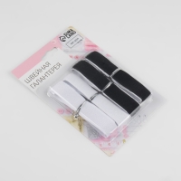 Набор липучек на клеевой основе, 20 мм &times; 23 &plusmn; 1 см, 2 шт, цвет чёрный/белый