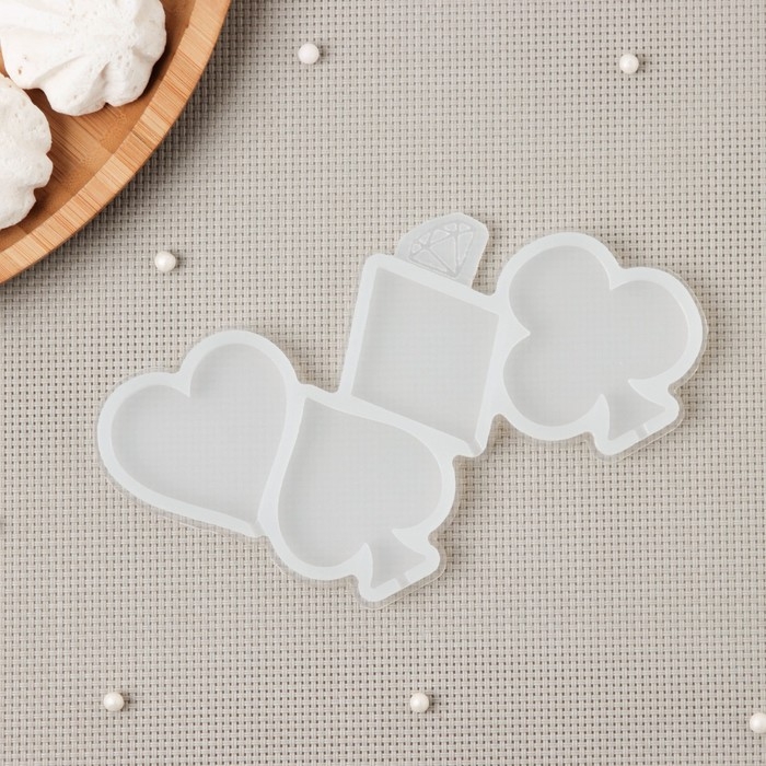 Силиконовый молд для леденцов и шоколада &laquo;Масти&raquo;, цвет прозрачный