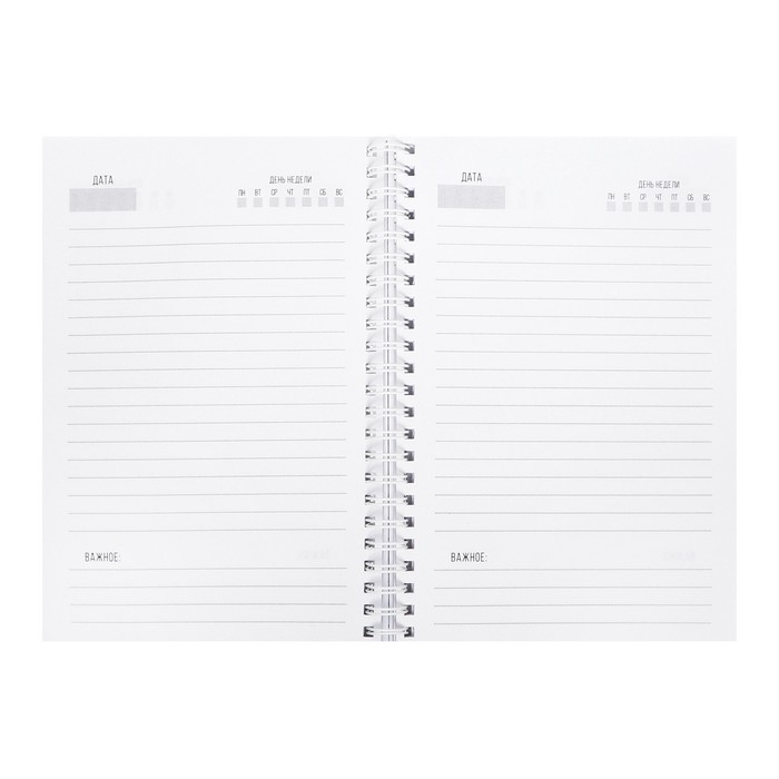 Еженедельник на гребне недатированный А5, 86 листов, картон 7БЦ, "Золотые узоры", матовая ламинация, фольга